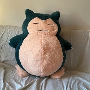 Plush Snorlax Toy - Green and Cream